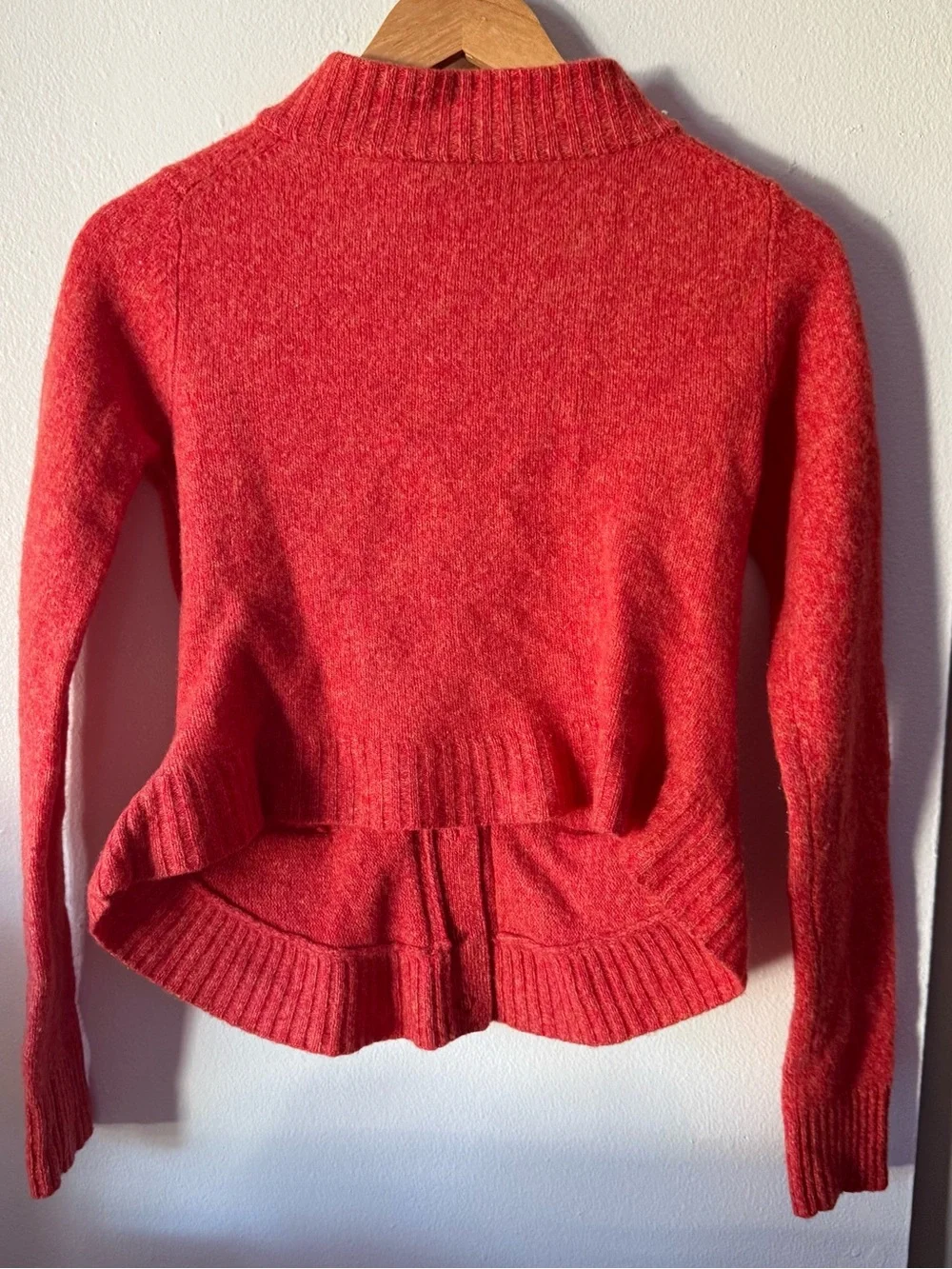 Anthropologie Moth Coral-Red Floating Sparks Cardigan